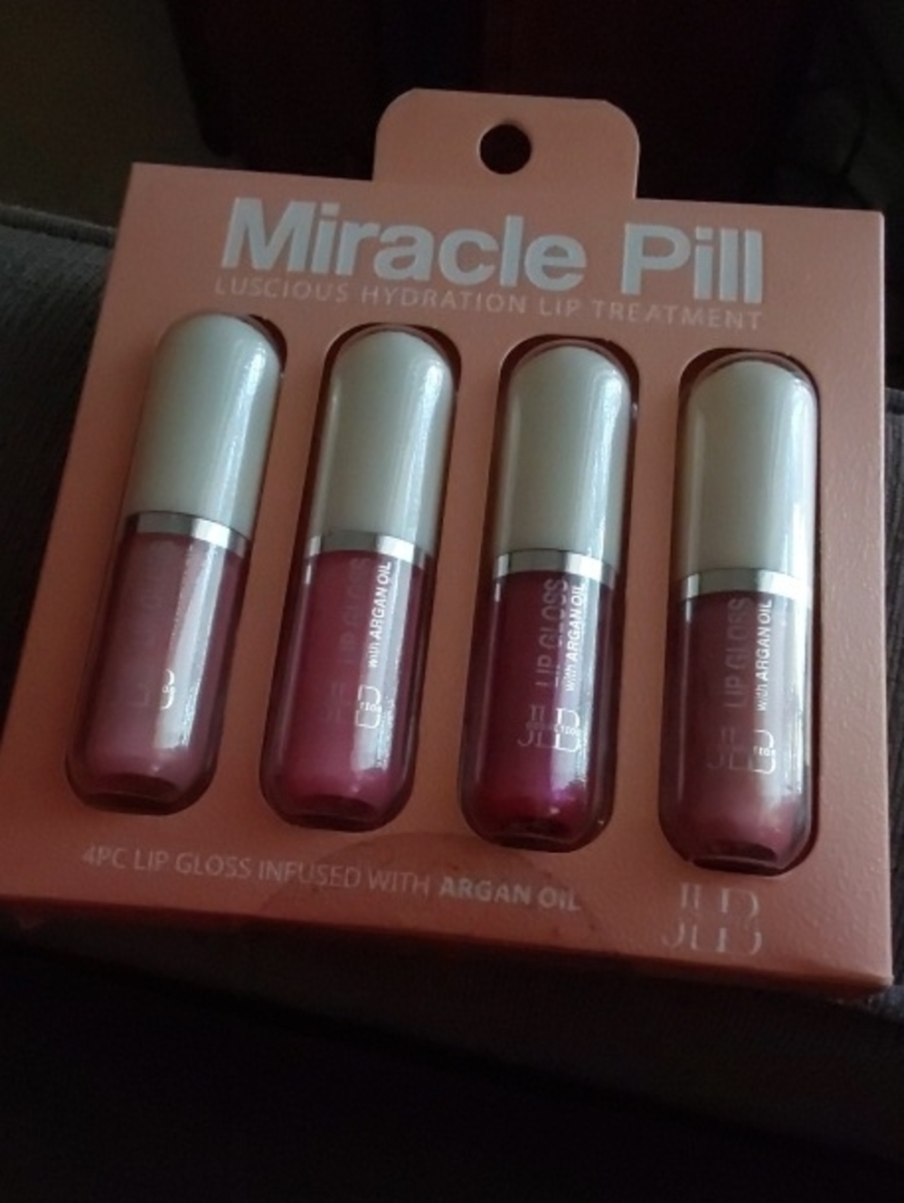 Miracle Pill 4pc Lip Gloss W Argan Oil. Sealed Box
